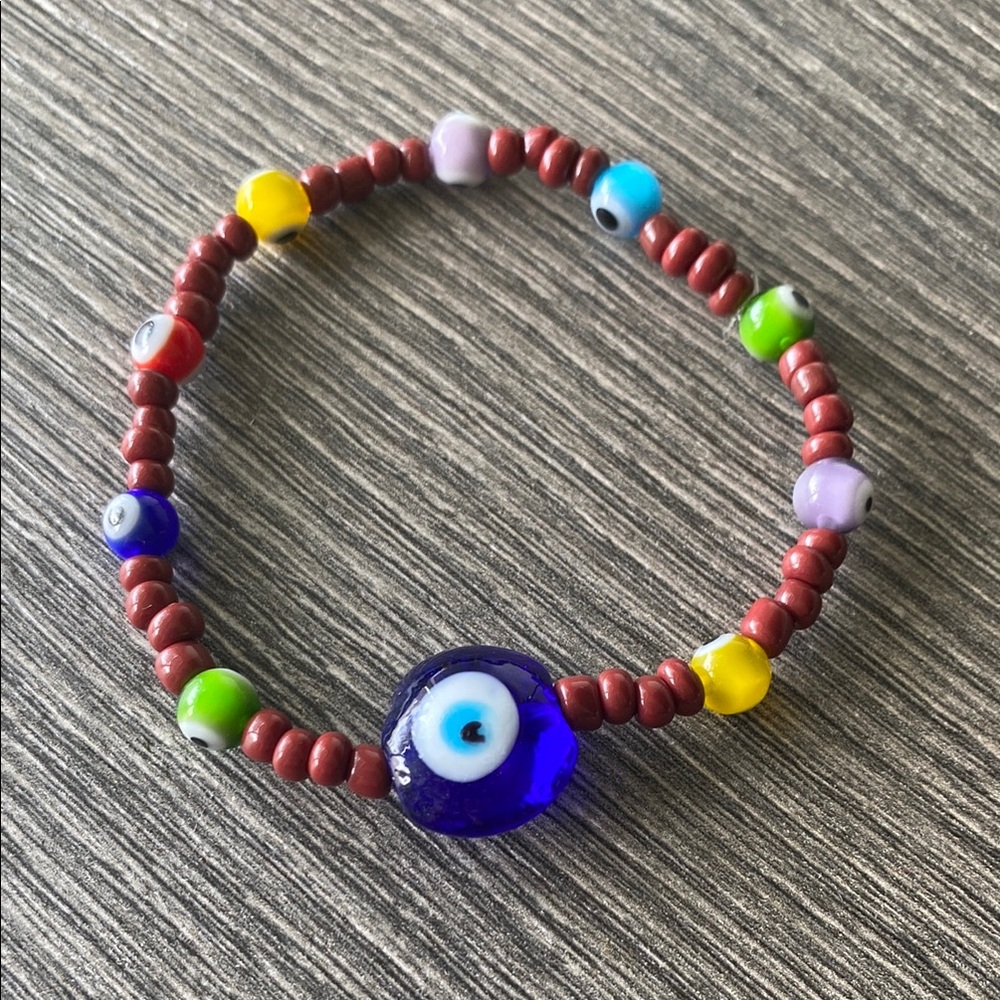 Colorful Evil Eye Beaded Bracelet for Kids